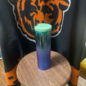 Starbucks Blue and Green travel tumbler. Used